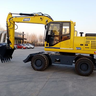 Máquina de escavação pequena rodada amarela do motor de Mini Excavator YUCHAI