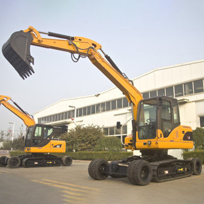 Máquina escavadora hidráulica Flexible Operation 8 Ton Mini Excavator da esteira rolante da roda