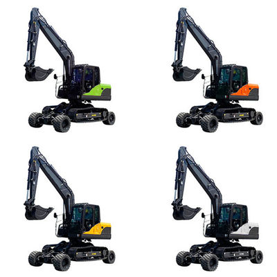 Máquina escavadora amarela 9 Ton Hydraulic Compact Excavator da esteira rolante da roda