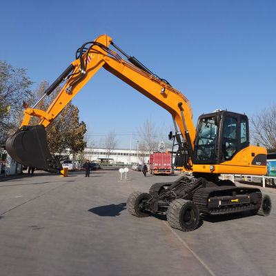 Máquina escavadora montada de 12 Ton Wheel Crawler Excavator Flexible esteira rolante excelente