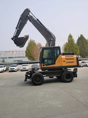Mini Log Grapple Wheel Backhoe Excavator 0,6cbm a 0,8cbm para Engenharia Municipal