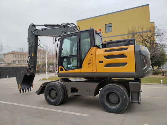 Mini Log Grapple Wheel Backhoe Excavator 0,6cbm a 0,8cbm para Engenharia Municipal