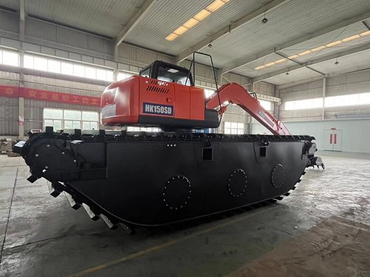 China Top Brand Excavator Anfíbio Não Usado HK150SD Com 0,25 M3 Máquina de Limpeza de Rio Boom de Longo Alcance