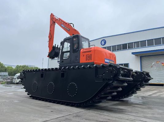 China Top Brand Excavator Anfíbio Não Usado HK150SD Com 0,25 M3 Máquina de Limpeza de Rio Boom de Longo Alcance