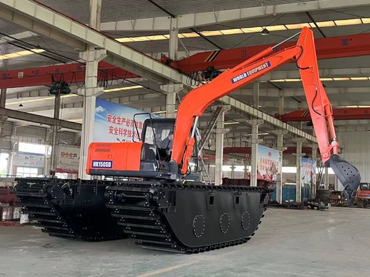 Excavadora anfíbia HK150SD com 0,25 a 0,5 M3 Máquina de limpeza de rio Boom de longo alcance