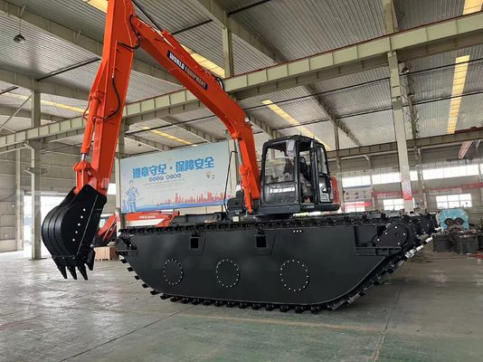 Excavadora anfíbia HK150SD com 0,25 a 0,5 M3 Máquina de limpeza de rio Boom de longo alcance